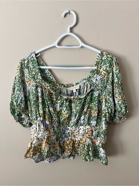 Floral Smocked Peplum Top in Floral